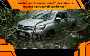 "เทคนิคการเอาตัวรอดเมื่อ 'รถตกน้ำ' (จังหวะไหนควรเปิดประตู และกระจกฝั่งไหนทุบง่ายที่สุด)"