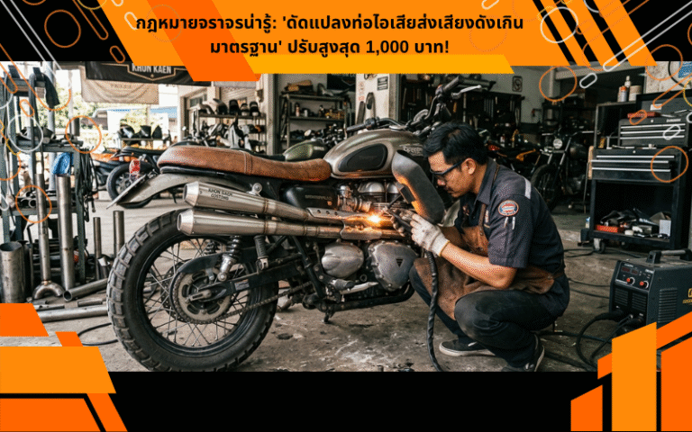 กฎหมายจราจรน่ารู้: 'ดัดแปลงท่อไอเสียส่งเสียงดังเกินมาตรฐาน' ปรับสูงสุด 1,000 บาท!