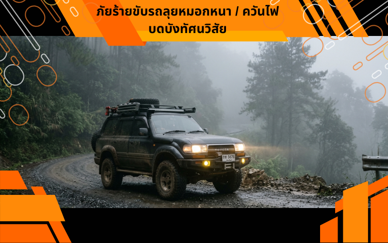 ภัยร้ายขับรถลุยหมอกหนา / ควันไฟบดบังทัศนวิสัย