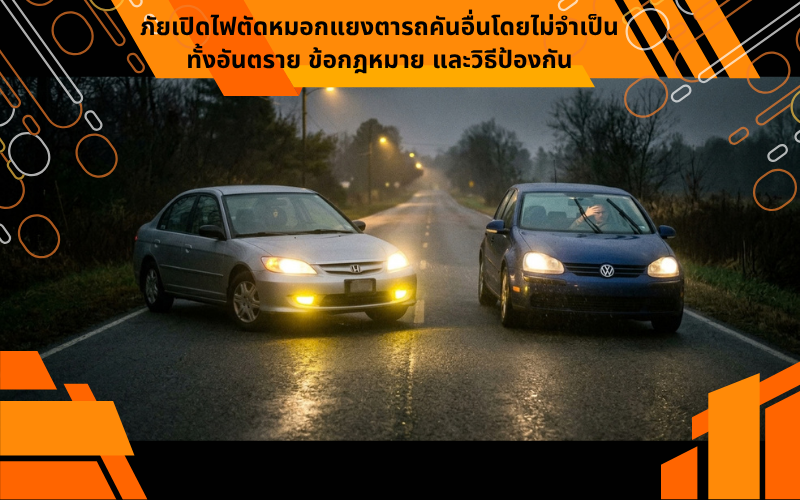 ภัยเปิดไฟตัดหมอกแยงตารถคันอื่นโดยไม่จำเป็น ทั้งอันตราย ข้อกฎหมาย และวิธีป้องกัน